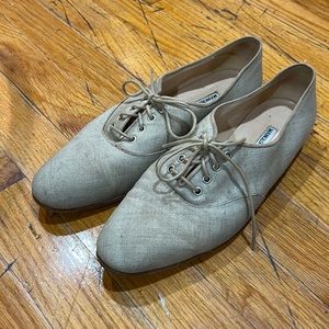 Vintage Manolo Blahnik Linen and Leather Loafers Size 8 US Size 39 European